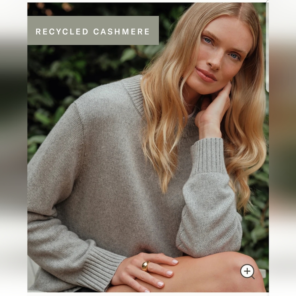 NWT Jenni Kayne Oversized Crewneck Cashmere Cotton Blend Sweater Gray XXS-XS
